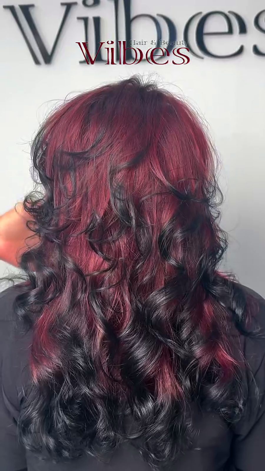 Red ombré, styled at Vibes Hair and Beauty